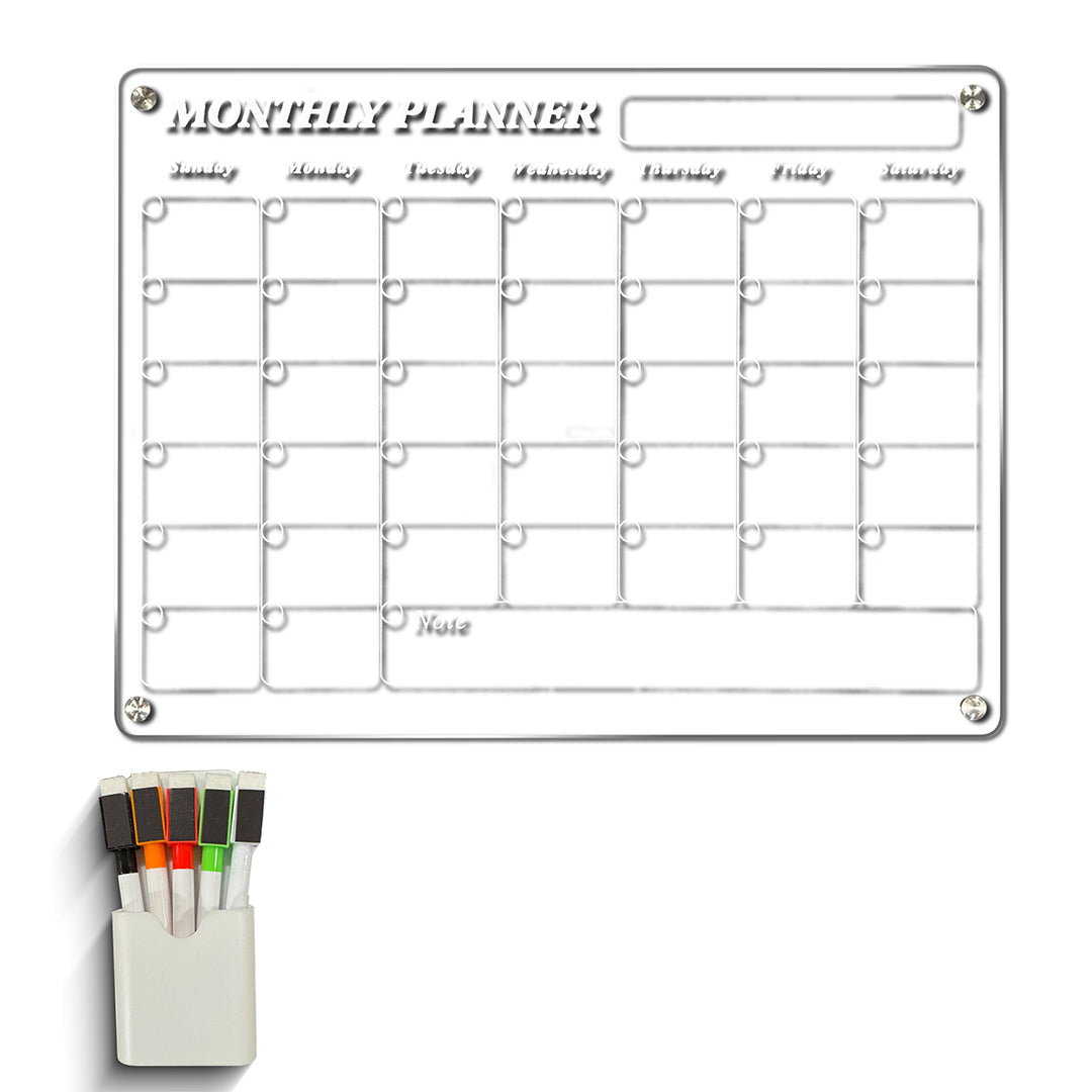 Dry Erase Office Kitchen Calendar Weekly / Monthly