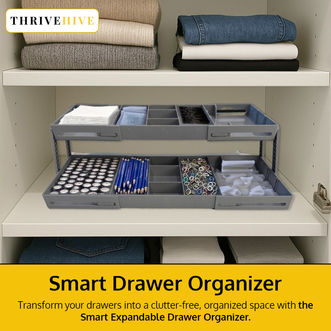 Smart Drawer Organizer -Gray 2 Tier