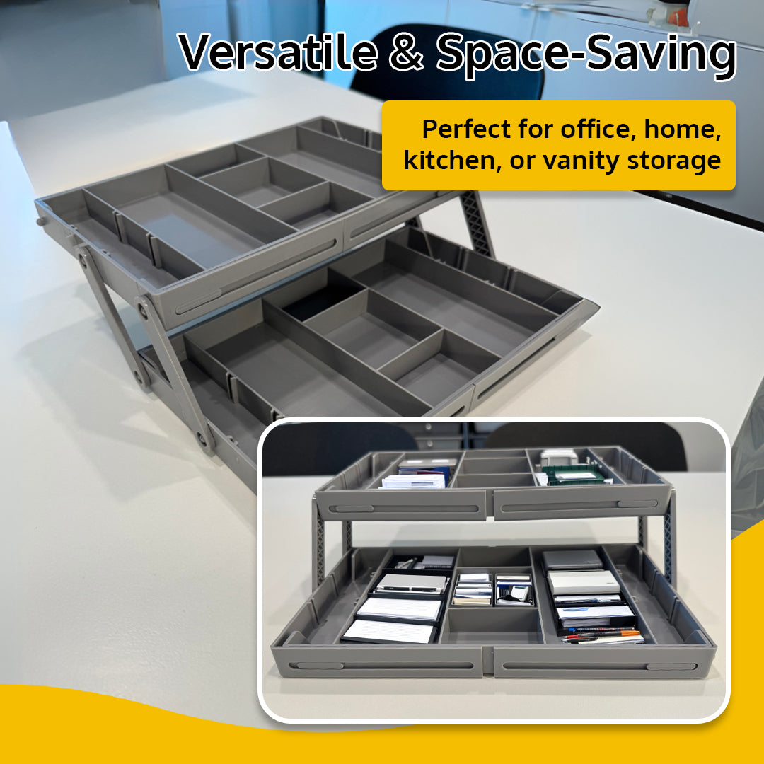 Smart Drawer Organizer -Gray 2 Tier
