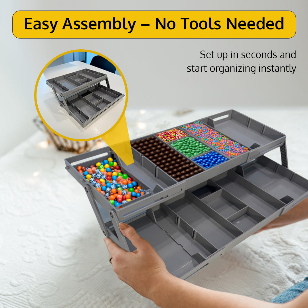 Smart Drawer Organizer -Gray 2 Tier