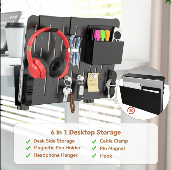 Deskside Storage with Pegboard