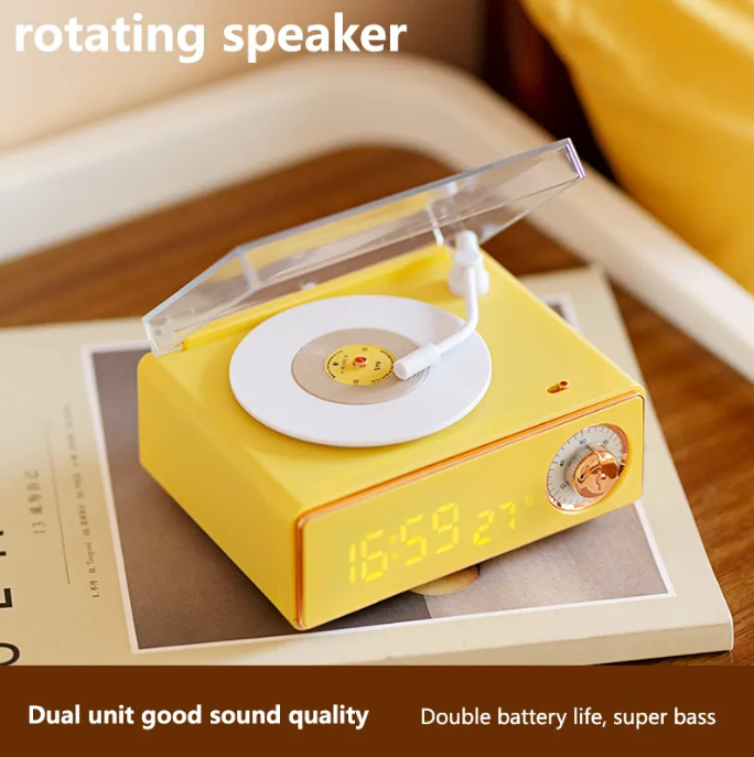 Vintage Vinyl Record Player Style Bluetooth Speaker