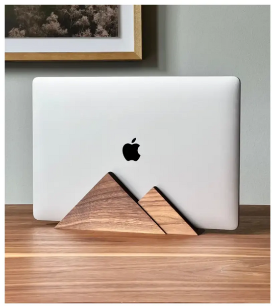 Vertical Wooden Laptop Stand