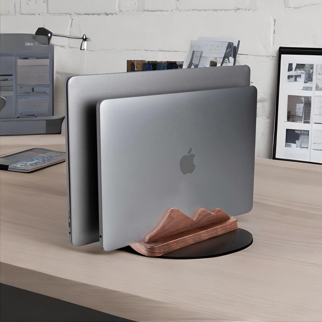 Vertical Wooden Laptop Stand